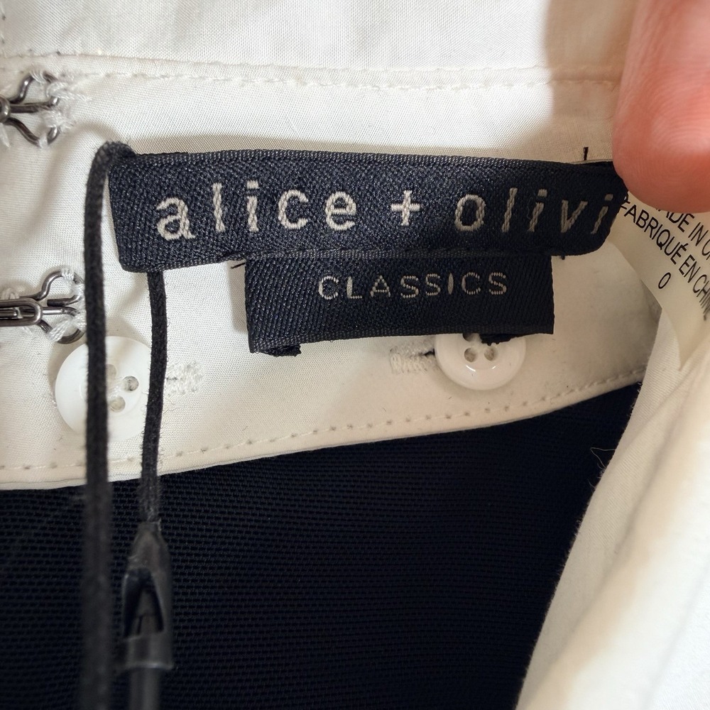 Alice + Olivia Black White Collar Sheath Dress Size 0 NWT ($330 retail) - Picture 3 of 13